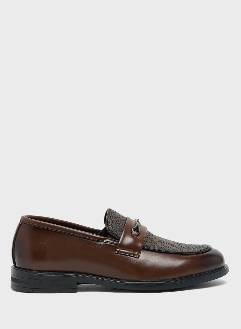 Robert Wood Buckle Detail Formal Slip Ons - Image 1