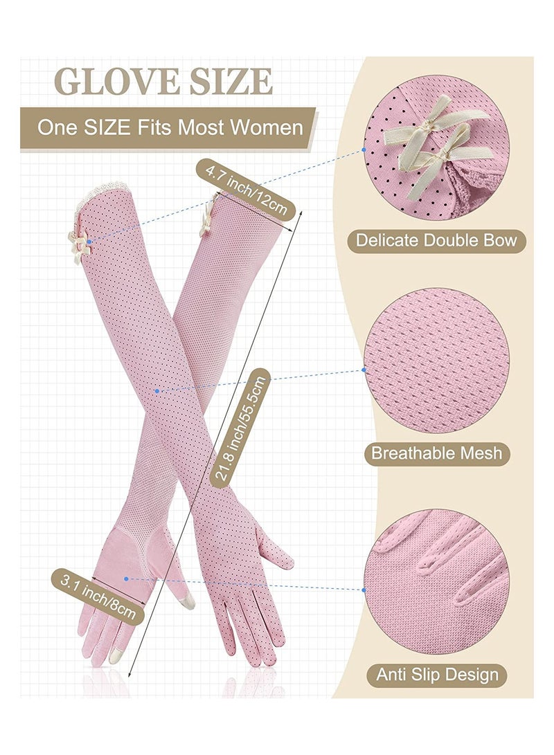 Generic UV Long Sunblock Gloves, Women's Sunblock Driving Gloves, Non Slip Full Finger Arm Sun Protective, for Outdoor Sports, 3 Pairs - Image 2
