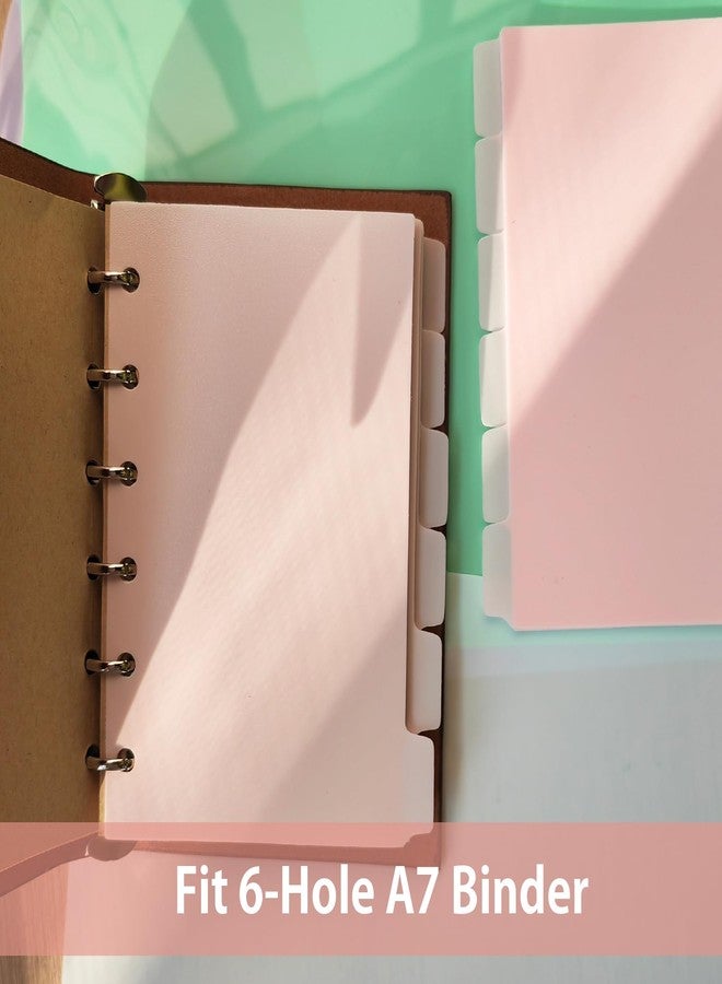 DY.2ten Dividers for 6 Ring Binder, 1/6 Cut Tabs, A7 Sturdy Plastic Binder Divider, Insertable Notebook Planner Tab, 2 Sets, 12 pcs，for School Office Home，Light Pink - Image 4