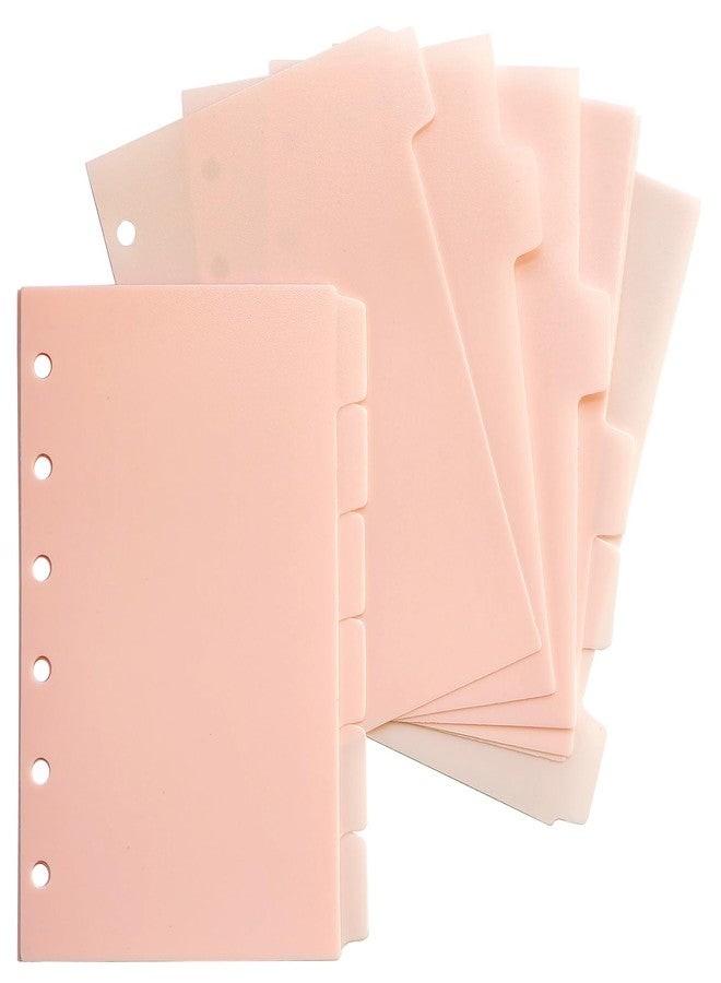 DY.2ten Dividers for 6 Ring Binder, 1/6 Cut Tabs, A7 Sturdy Plastic Binder Divider, Insertable Notebook Planner Tab, 2 Sets, 12 pcs，for School Office Home，Light Pink - Image 1