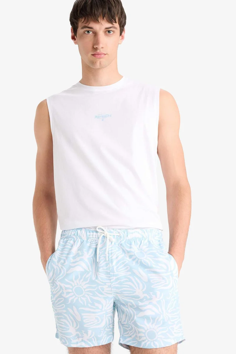 Defacto  Printed Short Swim Shorts for Men | Best Price UAE