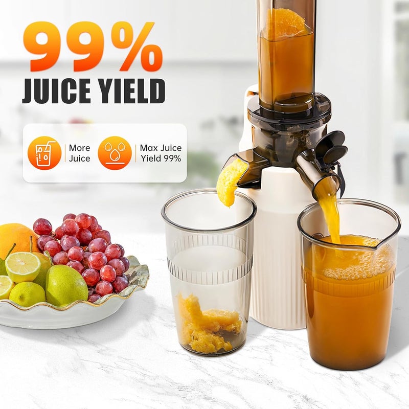 Kawu Cold Press Juicer Machine, Mini Slow Masticating Juicer for Vegetables and Fruits, High Juice Yield, Dual Filter, BPA-Free, Easy to Clean, Compact & Small Size Juice Extractor for Kitchen, Home - Image 3