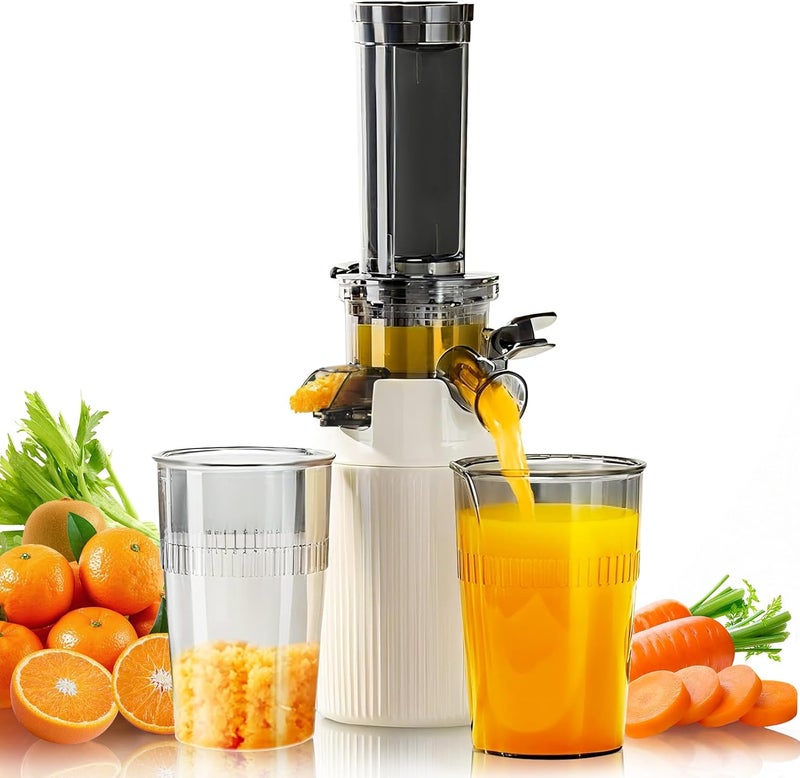 Kawu Cold Press Juicer Machine, Mini Slow Masticating Juicer for Vegetables and Fruits, High Juice Yield, Dual Filter, BPA-Free, Easy to Clean, Compact & Small Size Juice Extractor for Kitchen, Home - Image 1