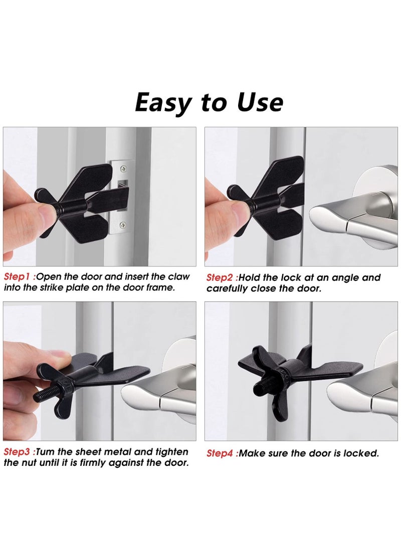 KASTWAVE Portable Door Lock, Home Security Door Locker Travel Lockdown Locks for Additional Safety and Privacy Security Devices for Traveling Hotel Home Apartment College - Image 2