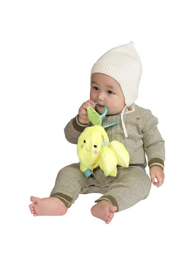 Manhattan Toy Manhattan Toy Mini-Apple Farm Lemon Baby Travel Toy with Rattle, Squeaker, Crinkle Fabric & Teether Clip-on Attachment - Image 1