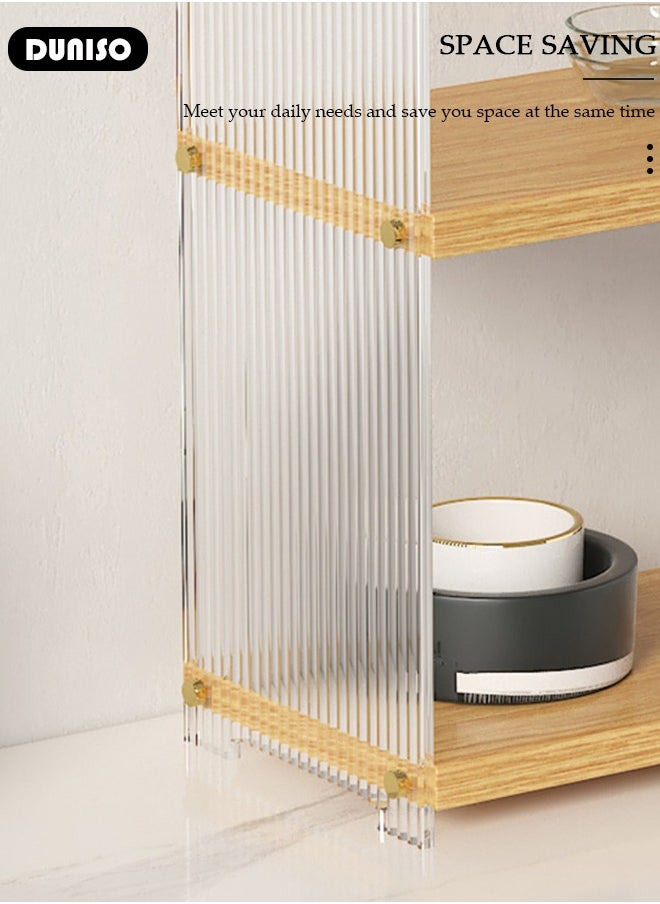 DUNISO 3-Tier Countertop Organizer, Acrylic Bathroom Organizer Countertop Vanity Organizer, Kitchen Spice Counter Organizers, Countertop Cup Holder for Bedroom Bathroom Living Room  - Image 3