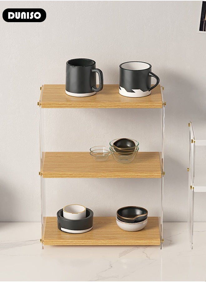 DUNISO 3-Tier Countertop Organizer, Acrylic Bathroom Organizer Countertop Vanity Organizer, Kitchen Spice Counter Organizers, Countertop Cup Holder for Bedroom Bathroom Living Room  - Image 5