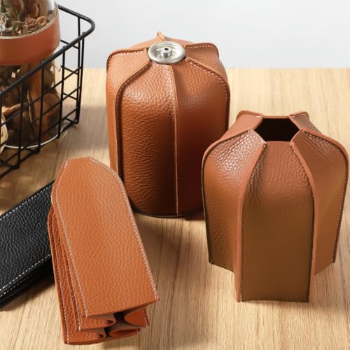 BORDSTRACT Fuel Cylinder Mini Bag, 4.5x5.7 Inch Camping Portable Butane Dual Fuel Gas Tank PU Leather Sleeve Protective Case for Outdoor Travel Storage Pocket - Image 4