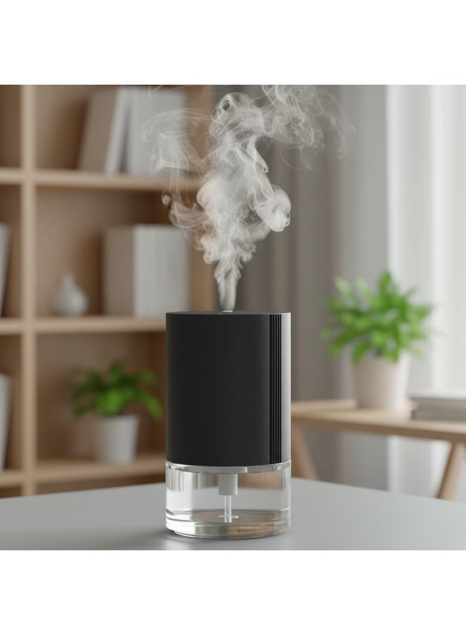 الأزرق جي دبليو موزع الزيوت العطرية، موزعات الروائح بدون ماء للمنزل، مرطب رذاذ بسعة 100 مل، آلة معطر الهواء القابلة لإعادة الشحن مع إضاءة محيطة بـ 7 ألوان للحمام والسيارة والمكتب (أسود) - Image 1