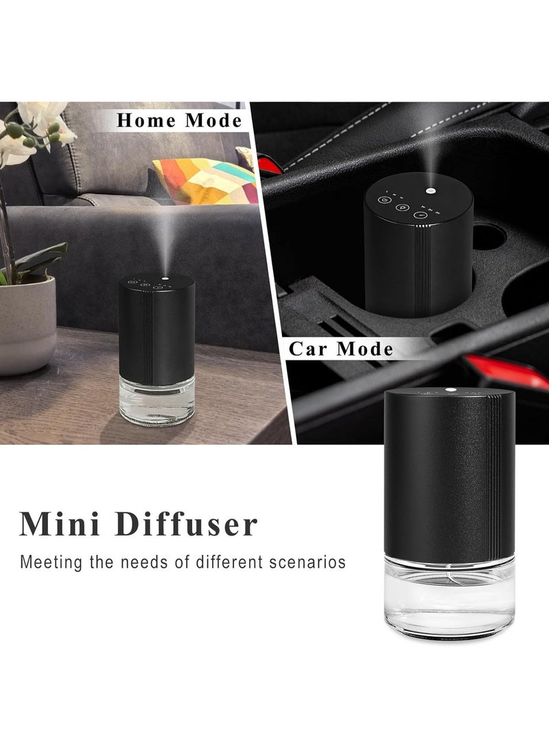 الأزرق جي دبليو موزع الزيوت العطرية، موزعات الروائح بدون ماء للمنزل، مرطب رذاذ بسعة 100 مل، آلة معطر الهواء القابلة لإعادة الشحن مع إضاءة محيطة بـ 7 ألوان للحمام والسيارة والمكتب (أسود) - Image 3