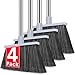 PBHEPJ Broom 4 Pack Outdoor Broom for Floor Cleaning 58 Long Stainless Steel Handle Hard Bristle Angle Broom for Sweeping Indoor Commercial Industrial Garage Kitchen - Image 1