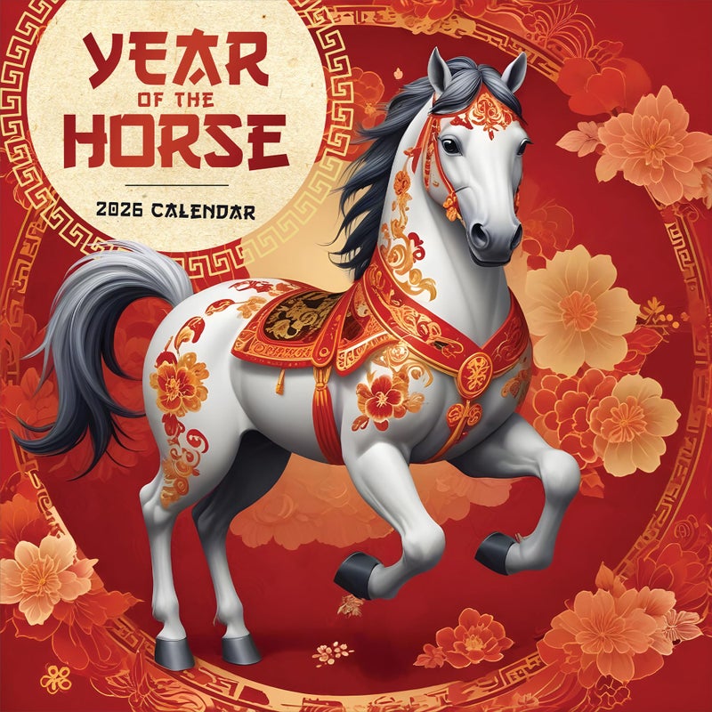 TF Publishing 2026 Year of the Horse Wall Calendar - Large Grids for Appointments and Scheduling - Vertical Monthly Wall Calendar 2026 w/Premium Matte Paper for Home and Office Organization - 12x12in - Image 1