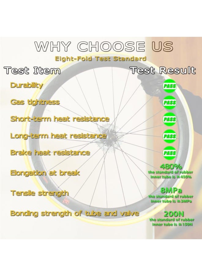 Thinvik TPU Inner Tube Upgraded Durability for Road Bike MTB Gravel Bicycle Tire 700cc x 18-32c, 33-50c, 29'', 27.5'' Bicycle Tube 45MM 65MM 85MM Length of Presta Valve- 2 PCS (One Pair) - Image 2