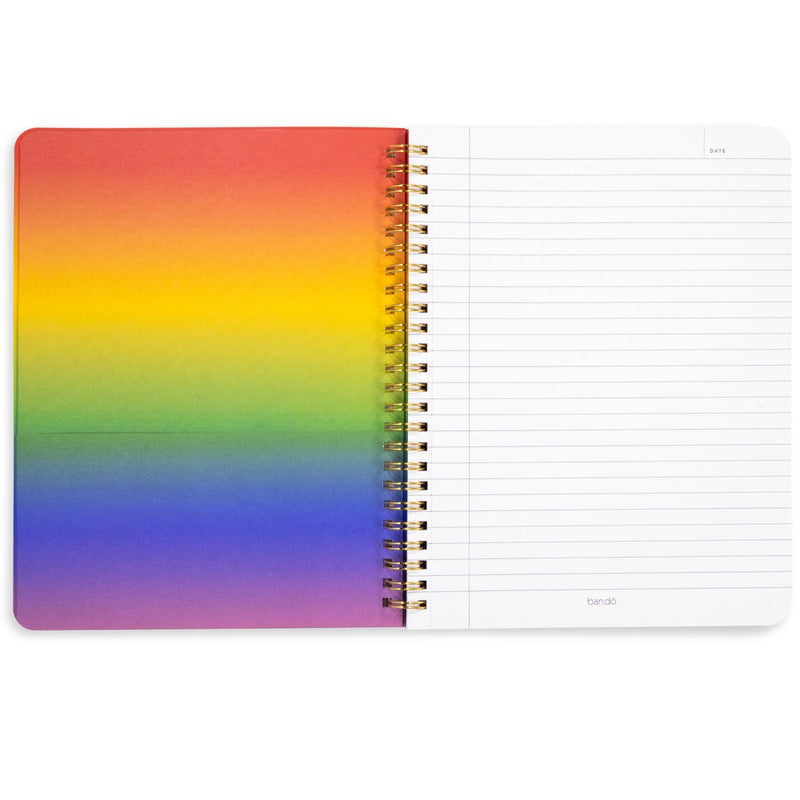 ban.do Rough Draft Mini Spiral Notebook with Pattern, 8.5" x 6.75" Journal with Pockets and 160 Lined Pages (Mid Century Stripe) - Image 2