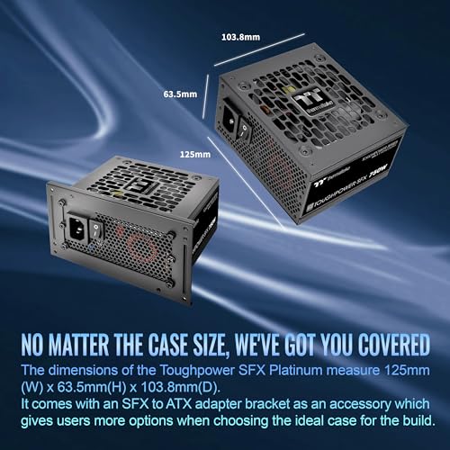 Thermaltake Toughpower SFX 750W 80Plus Platinum ATX 3.1 Standard Power Supply; 300W 12V-2x6 Connector Included; Full Modular; 90mm FDB Fan; PS-STP-0750FNFAPU-1; 7 Year Warranty - Image 3