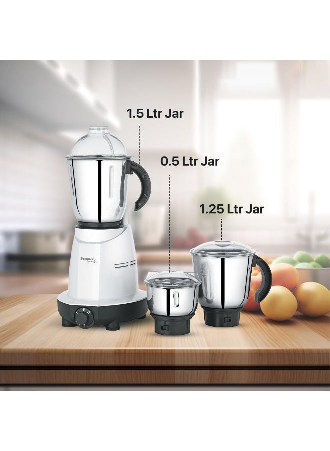 PREMIER KM 501 Mixer Grinder, 3 Jars (White), REGULAR - Image 3