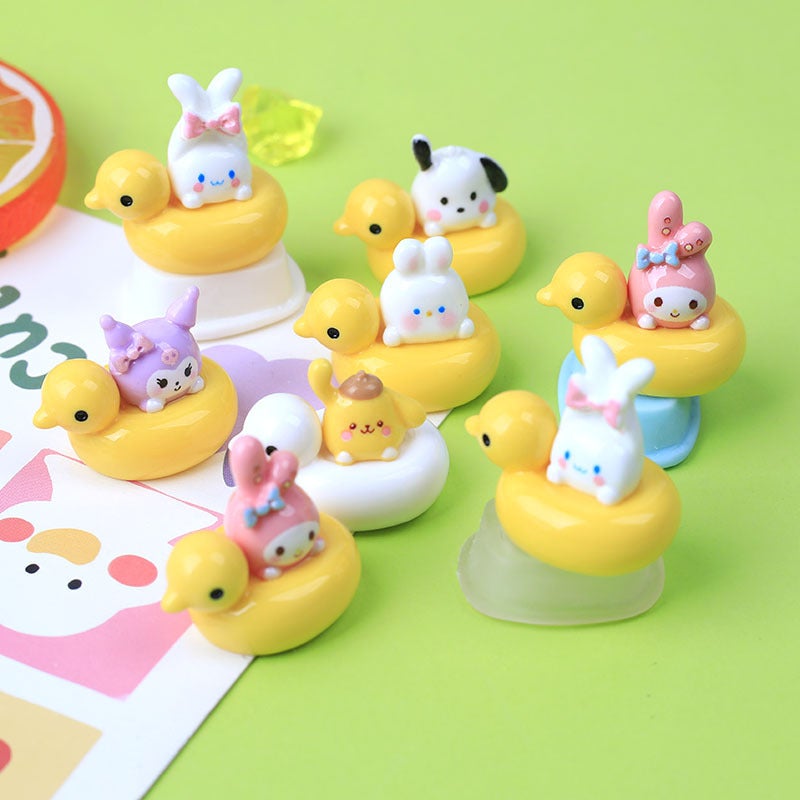 Bright Face Swimming Ring Animal Resin Small Accessories Cream Glue Diy Handmade Material Homemade Mobile Phone Shell Hair Accessories Hole - Image 4