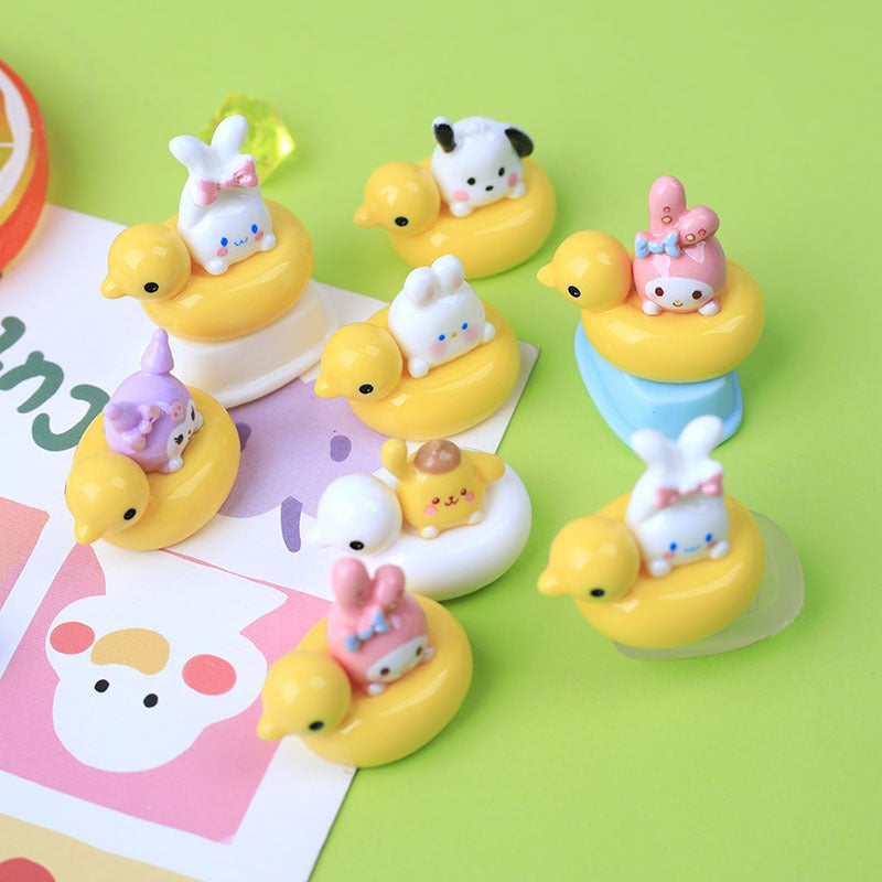 Bright Face Swimming Ring Animal Resin Small Accessories Cream Glue Diy Handmade Material Homemade Mobile Phone Shell Hair Accessories Hole - Image 2