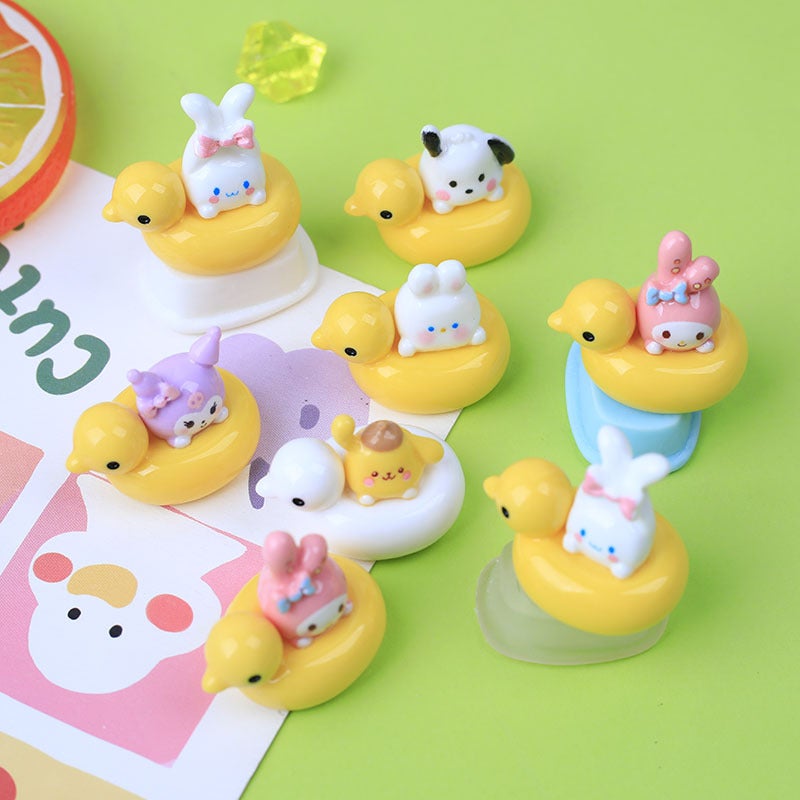 Bright Face Swimming Ring Animal Resin Small Accessories Cream Glue Diy Handmade Material Homemade Mobile Phone Shell Hair Accessories Hole - Image 5