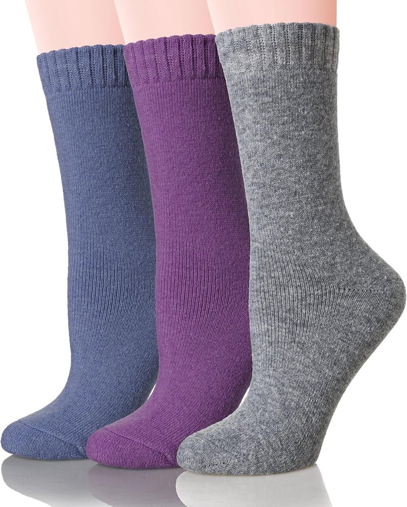 Wool Socks for Women Merino Wool Boot Hiking Thick Thermal Warm Winter Crew Cushion Cozy Work Socks 5 Pairs