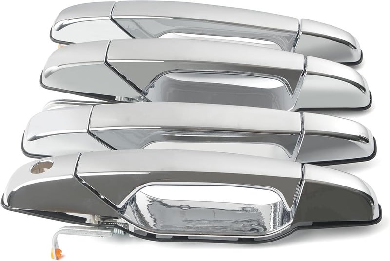 BELKEBIR 4 PCS Exterior Chrome Door Handle Front Rear Driver Passenger Compatible with 2007-2014 Chevy Silverado Suburban Avalanche Tahoe, GMC Sierra Yukon, Cadillac Escalade Replace 20828258 22738721 25960525 Personal & public compatible - Image 1