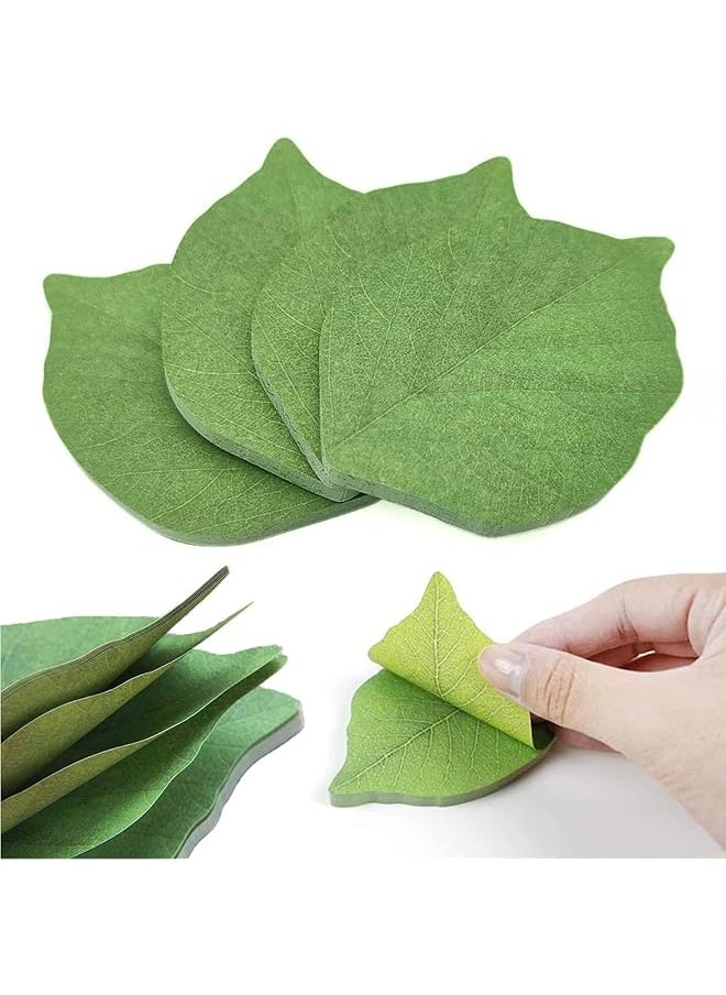 erorex - Sticky Notes Stickers Removable Self Stick Notes Scratch Pads， Beautiful Green Leaf Shaped Sticky Notes Stickers Can Be Used For Sticky Paper Notepads To Recording Thing And Diy 8 Packs - Image 1
