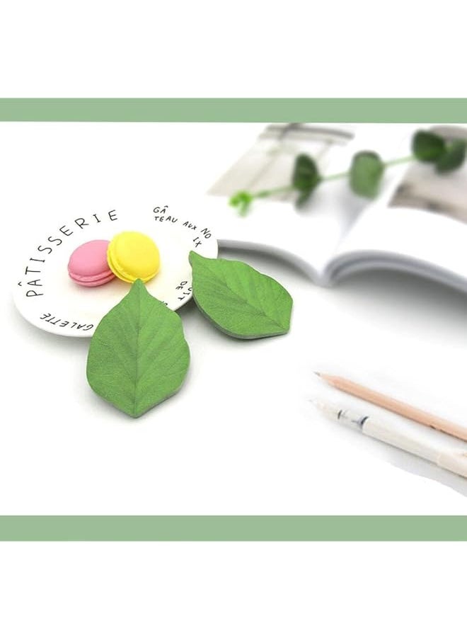 erorex - Sticky Notes Stickers Removable Self Stick Notes Scratch Pads， Beautiful Green Leaf Shaped Sticky Notes Stickers Can Be Used For Sticky Paper Notepads To Recording Thing And Diy 8 Packs - Image 1