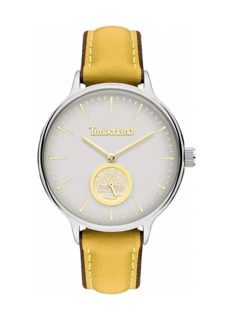 Timberland Kittery White Dial with Yellow Leather Strap Analogue Watch for Women