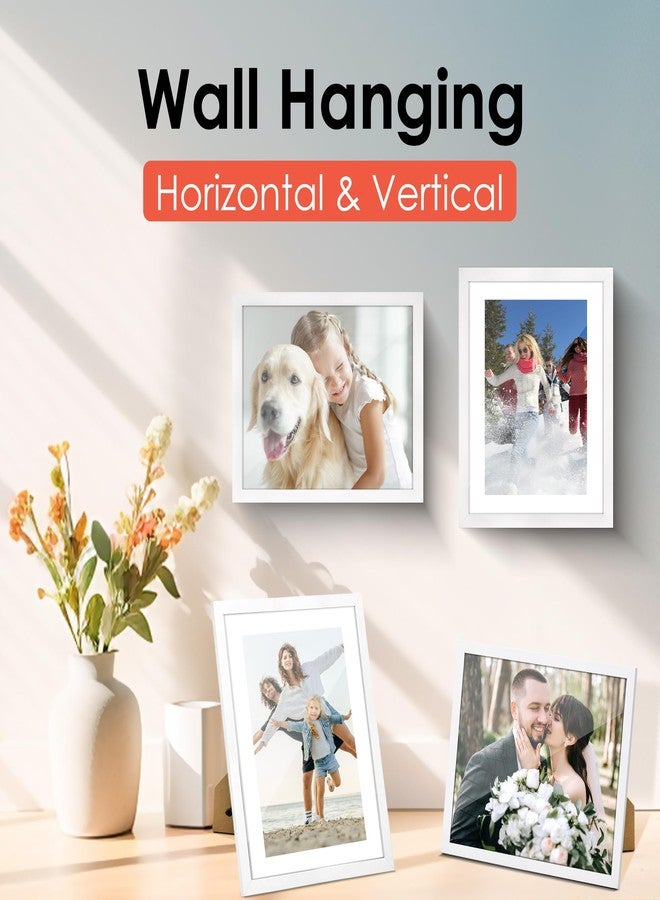FIXSMITH 8x10 Picture Frame, White Photo Frame with HD Plexiglass, Display Pictures 5x7 with Mat or 8x10 Without Mat, Picture Frames Collage for Tabletop or Wall Display, 2 Pack - Image 5