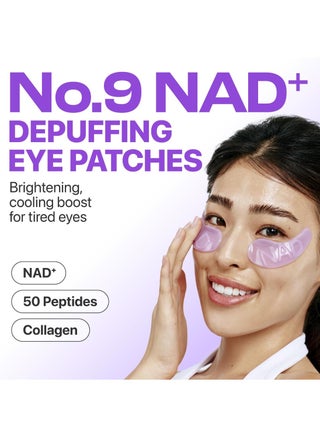 No.9 Eye Patches | NAD+ Collagen Under Eye Patches | Dark Circles, Cooling, Puffy Eyes, Eyebags, Wrinkles | Peptides, Caffeine, Niacinamide | Self Care, Gift | 5 Pairs, 10 Patches - view 2