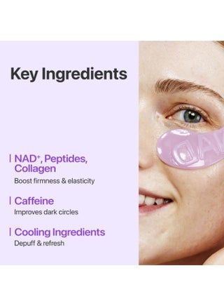 No.9 Eye Patches | NAD+ Collagen Under Eye Patches | Dark Circles, Cooling, Puffy Eyes, Eyebags, Wrinkles | Peptides, Caffeine, Niacinamide | Self Care, Gift | 5 Pairs, 10 Patches - view 4