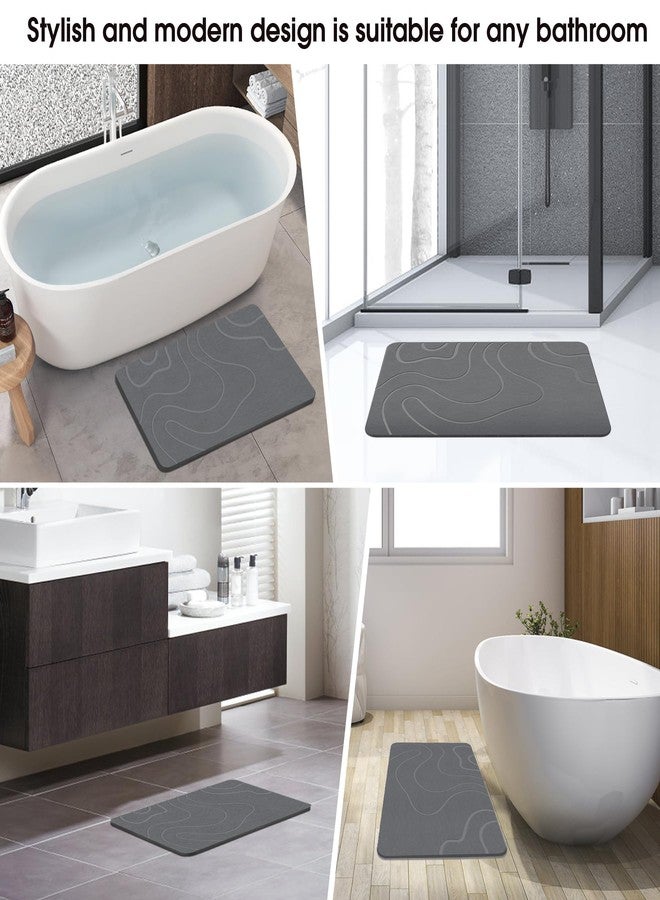 ZIKIBL Stone Bath Mat Diatomaceous Earth Shower Mat Non-Slip Super Absorbent Diatomite Stone Mats for Bathroom Floor Quick-Drying Easy to Clean (24''*16'' Grey) - Image 5