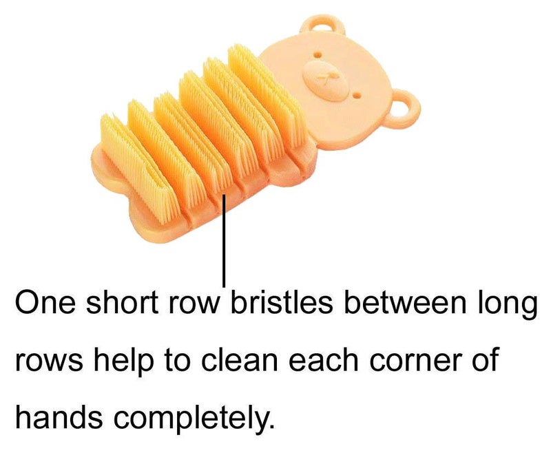 JINCH Nail Scrubber Brush Kids Finger Nails Scrub Scrubbing Cleaning Washing Brushes with Soft Bristle for Baby and Children Animal Style and 2 Colors Choice Yellow - Image 4