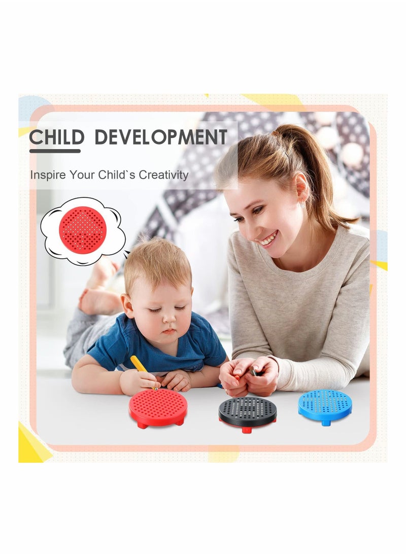 SYOSI 3 Pack Mini Magnetic Bead Board for Kids Magnetic Drawing Board for Toddlers School Kindergarten Magnet Toys Gift Drawing Stylus Round Magnet Tablet Pad Erasable Reusable Writing Playboard Stem  - Image 5