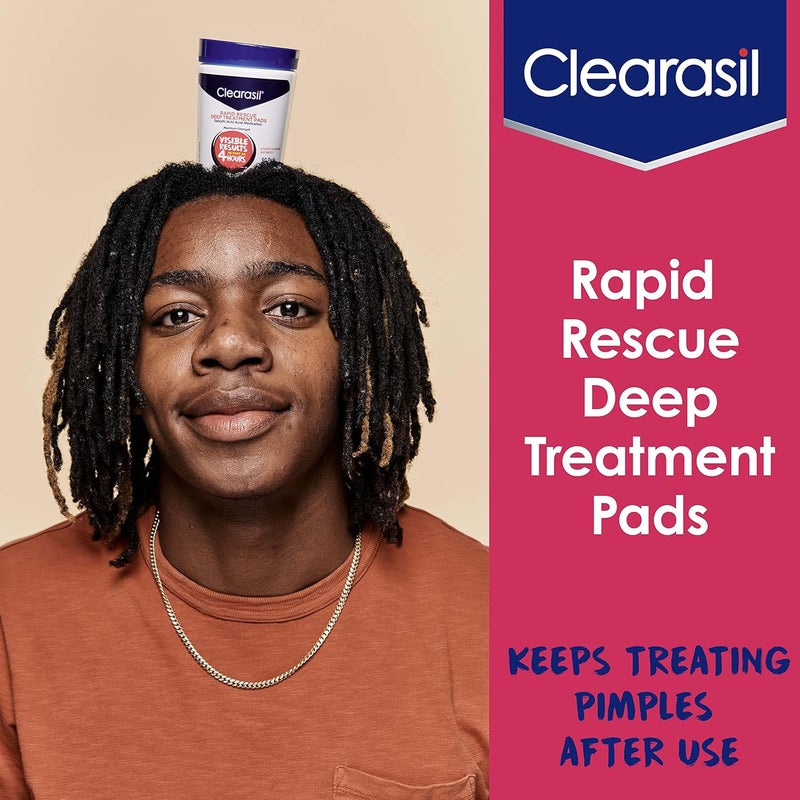 Clearasil Rapid Rescue Deep Treatment Pads - Maximum Strength Salicylic Acid Acne Medication, 90 Count - Image 5