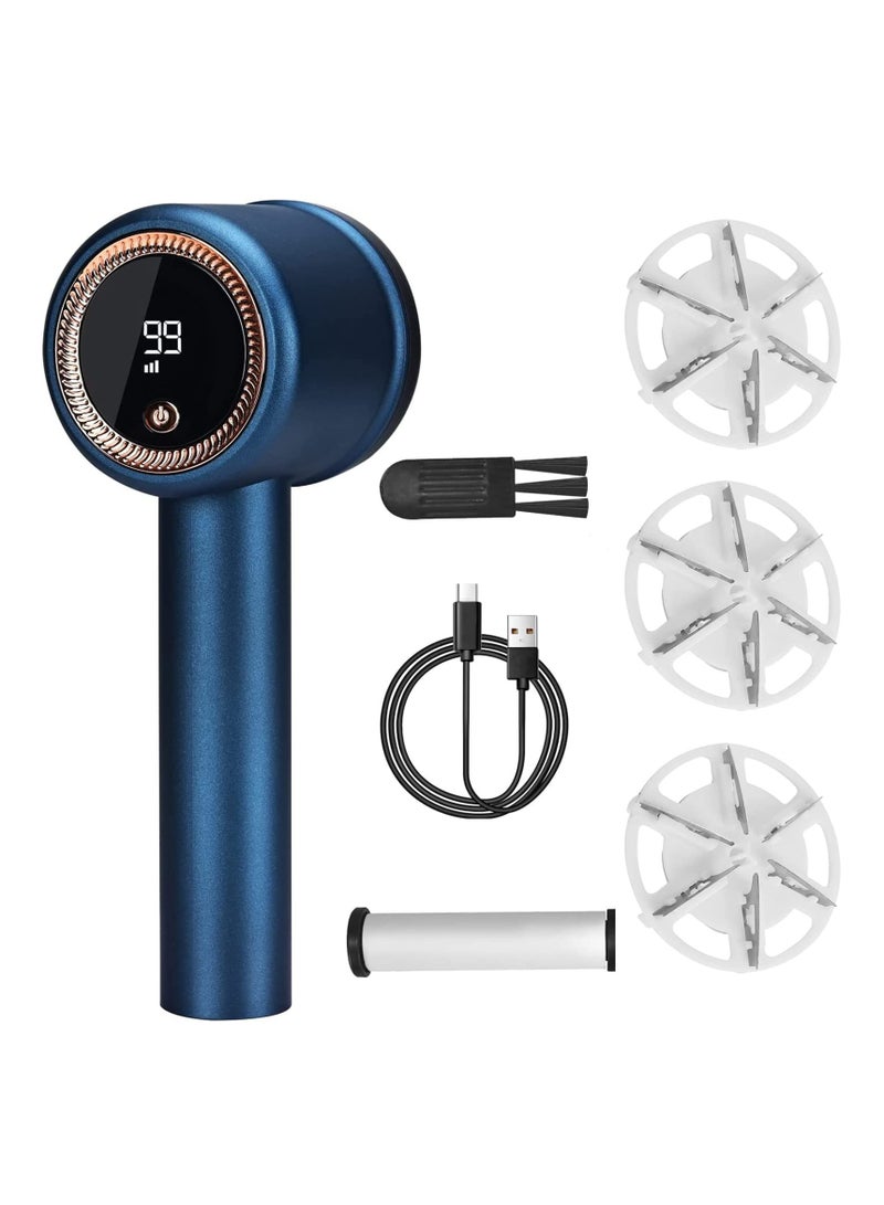 SYOSI Fabric Shaver, Portable Bobble Remover for Clothes with LED Digital Display and 2-In-1 Lint Roller Wool, Defuzzer Fluff Remover Quick and Effective with 3 Speed Adjustable (3 Blades Included) - Image 1