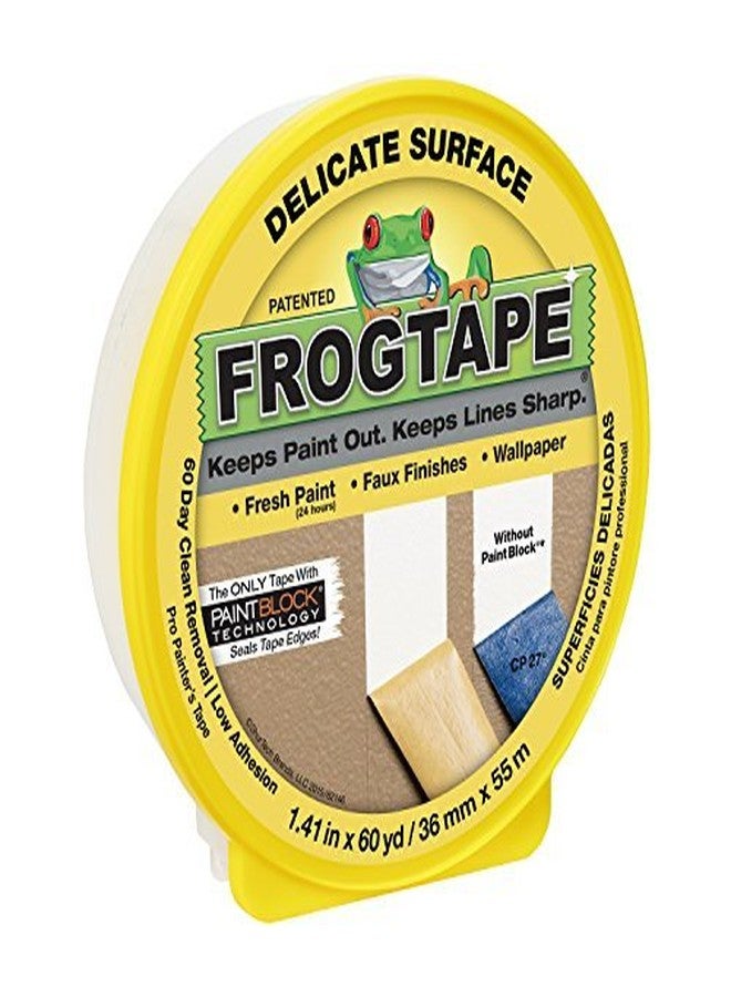 FrogTape 280221 Delicate Surface Painting Tape, Yellow, 1.41-Inch x 60-Yard Roll by FrogTape