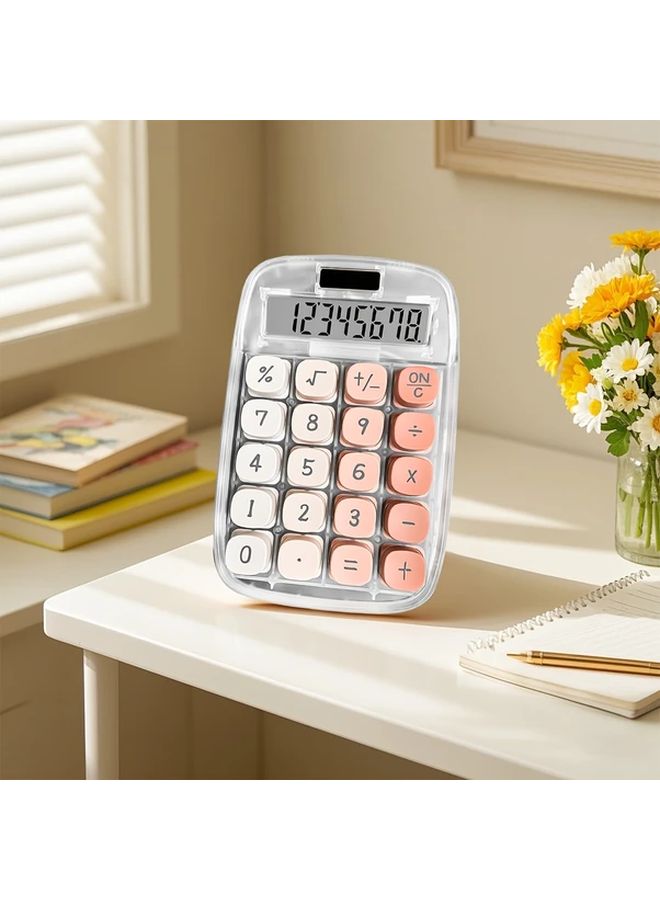 Pink LED Large Display Student Calculator No Battery Required School Supplies - Image 5