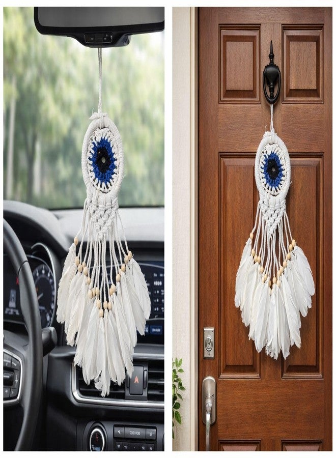 Klassie Stores Handmade Evil Eye Dream Catcher Wall Hanging | Macrame Nazar Protection Decor | Boho Home Decor for Living Room, Bedroom, Main Door & Car | Good Luck Gift for Housewarming, Diwali - Image 4