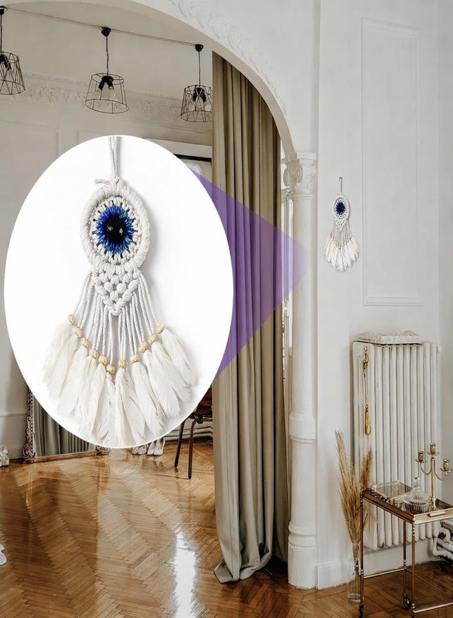 Klassie Stores Handmade Evil Eye Dream Catcher Wall Hanging | Macrame Nazar Protection Decor | Boho Home Decor for Living Room, Bedroom, Main Door & Car | Good Luck Gift for Housewarming, Diwali - Image 5