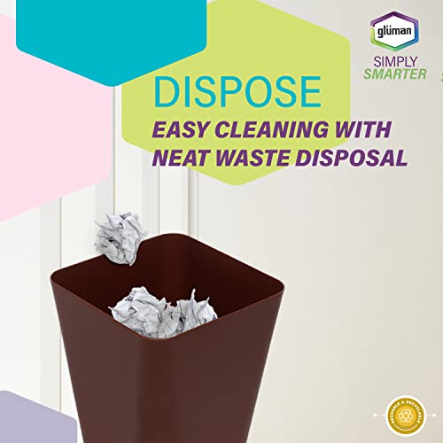 Gluman Open-Top Waste Bin for Home and Office | High Grade Plastic | Conveniently Small and Portable Size | Durable & Long-lasting (7 Litre Bin) (Brown (Pack of 2)) - Image 4