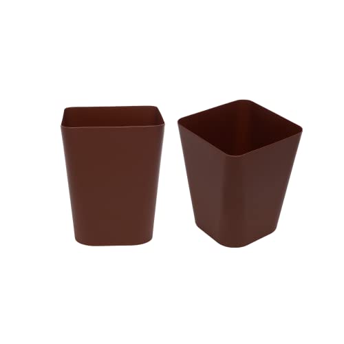 Gluman Open-Top Waste Bin for Home and Office | High Grade Plastic | Conveniently Small and Portable Size | Durable & Long-lasting (7 Litre Bin) (Brown (Pack of 2)) - Image 1