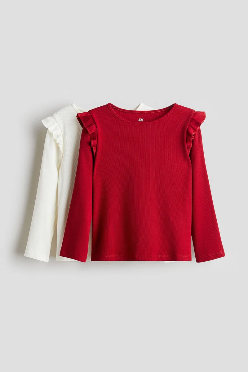 H&M 2-pack ribbed cotton tops