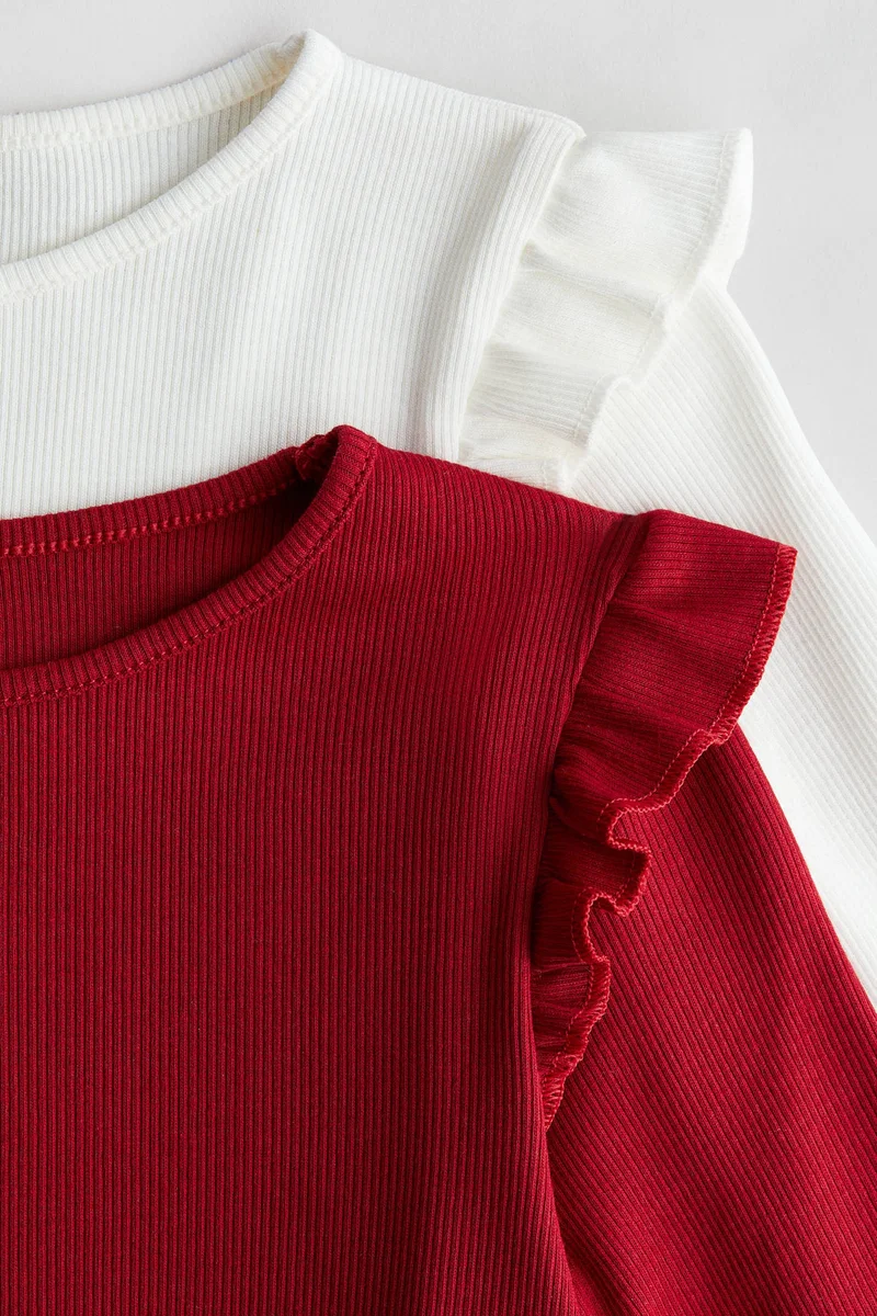 H&M 2-pack ribbed cotton tops