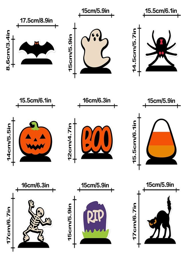 LINGTEER Happy Halloween Table Honeycomb Centerpieces - 9 pcs Funny Halloween Party Boo Ghost Table Decorations Sign. - Image 4