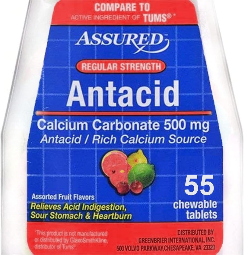 Assured AntiAcid with Calcium Regular 60 Chewable Tablets - Image 2