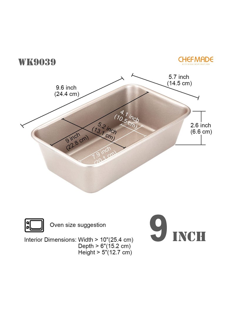 9 Inch Rectangle Loaf Pan Non Stick Oblong Bread and Meat Bakeware - Image 2