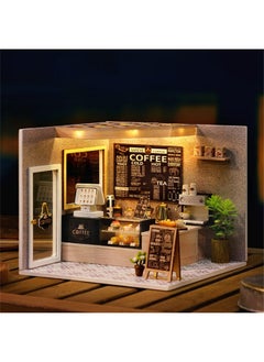 Flever Flever Dollhouse Miniature DIY House Kit Creative Room with Furniture for Romantic Valentine's Gift (Leisurely Coffee Shop)  - Image 2