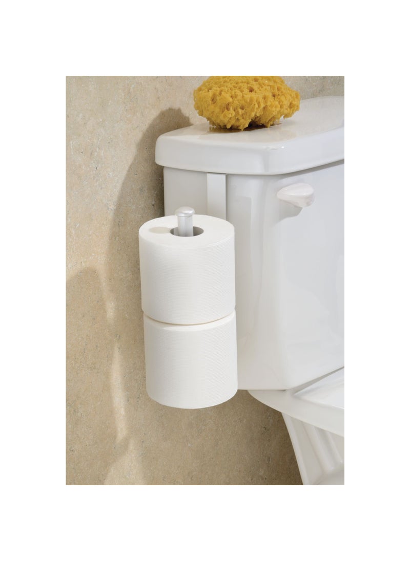 InterDesign iDesign Classico Metal Toilet Paper Reserve  Over the Tank Tissue Organizer for Bathroom Storage  2"" x 4.5"" x 10.75""  Pearl White  - Image 3