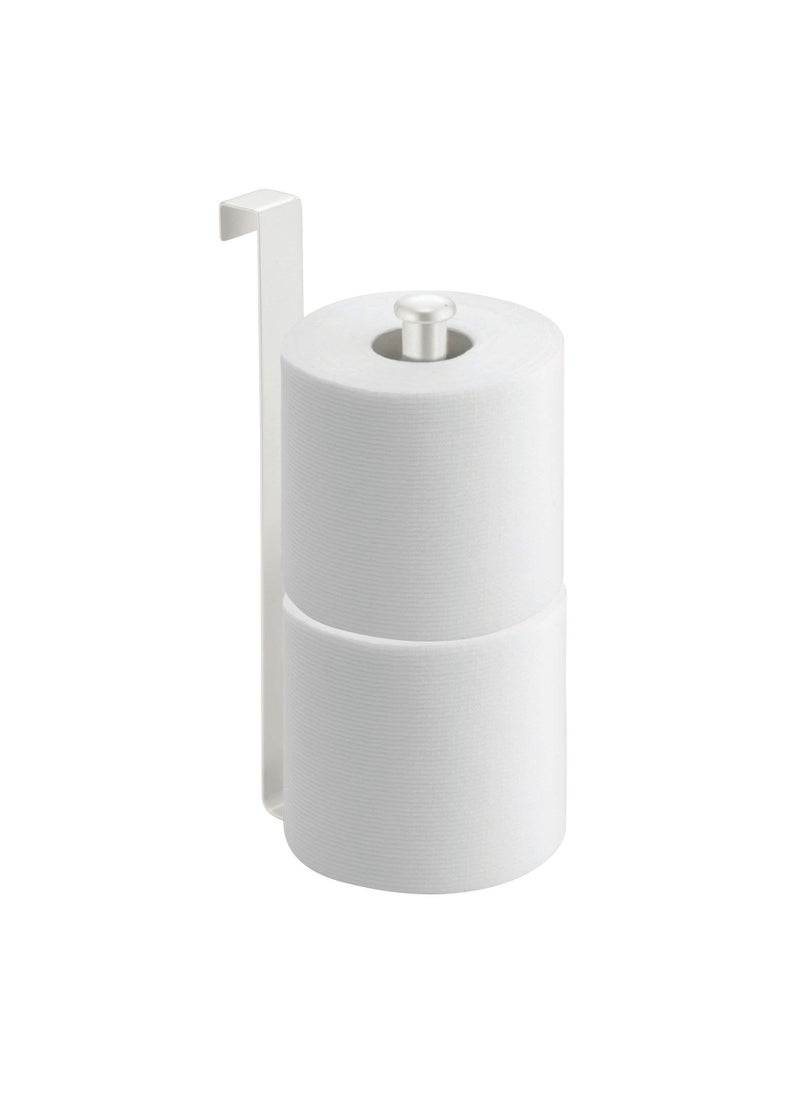 InterDesign iDesign Classico Metal Toilet Paper Reserve  Over the Tank Tissue Organizer for Bathroom Storage  2"" x 4.5"" x 10.75""  Pearl White  - Image 5